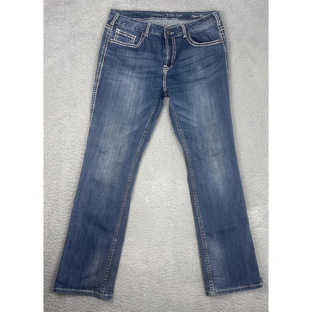 Cowgirl Tuff Co DFMI Cream Bootcut Jeans Size 33 x 33 Western Wire Pocket Denim